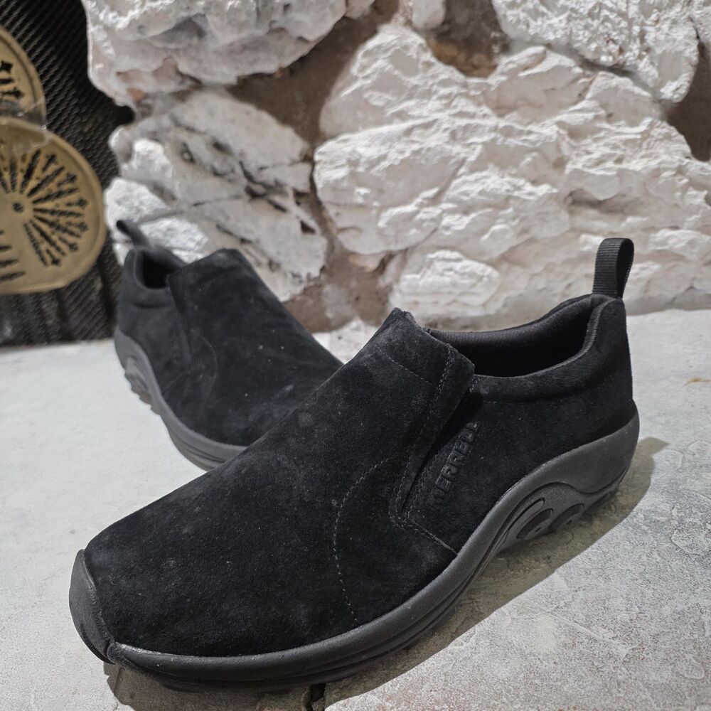 Merrell Jungle Moc Men’s 12 Midnight Black Suede Slip-On Comfort Shoes J63815W